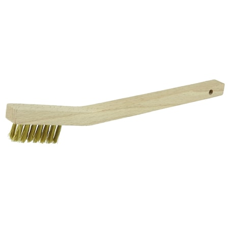 Weiler Vortec Pro Wire Scratch Brush, Brass Fill, Wood Handle, 3 x 7 Rows 44810